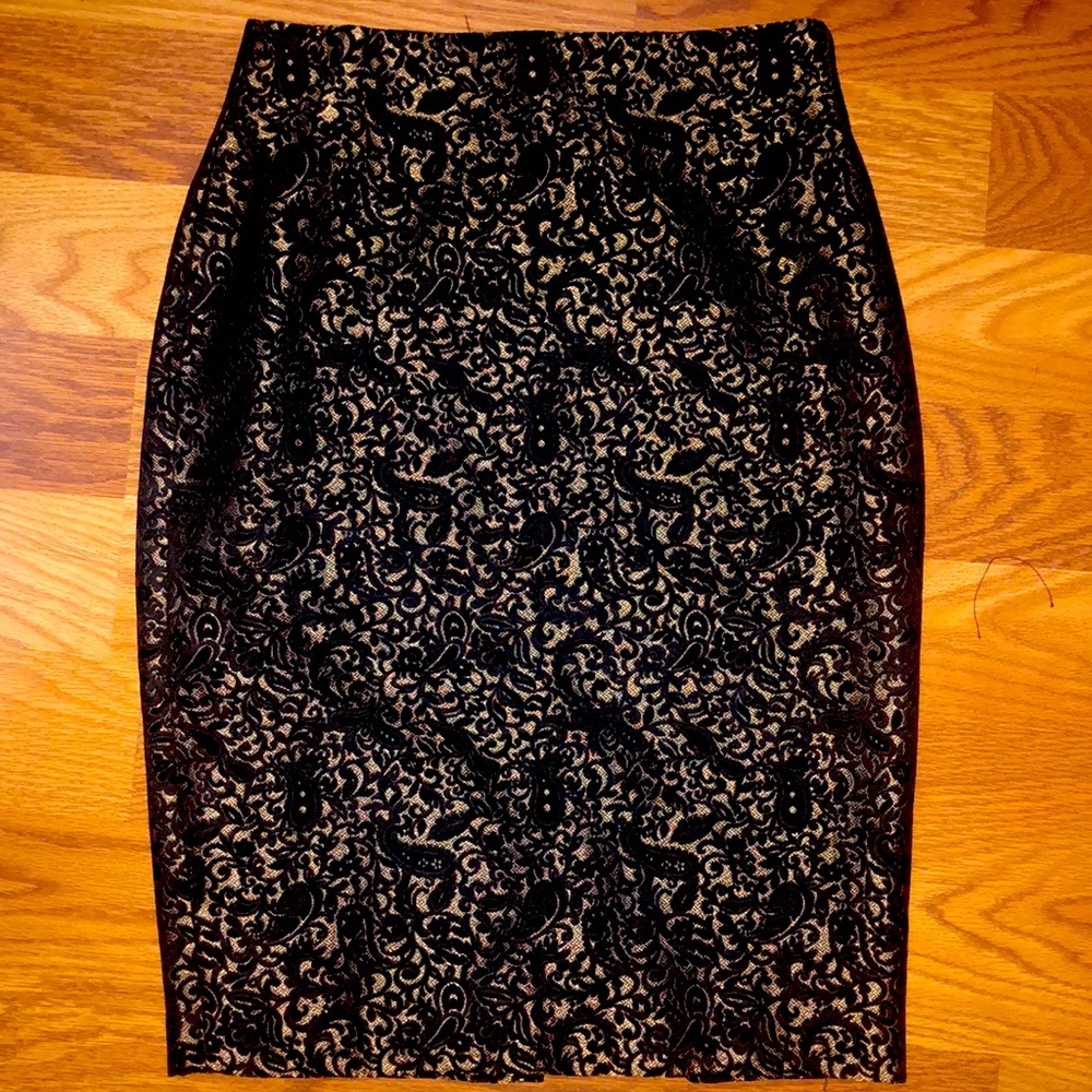 Black and Tan pencil skirt